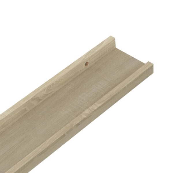 vidaXL Wall Shelves 2 pcs Sonoma Oak 15.7"x3.5"x1.2" - Image 7