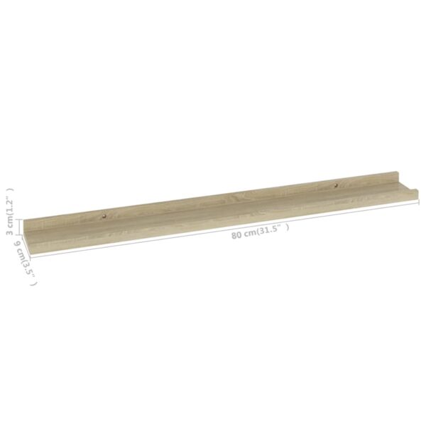 vidaXL Wall Shelves 4 pcs Sonoma Oak 31.5"x3.5"x1.2" - Image 9