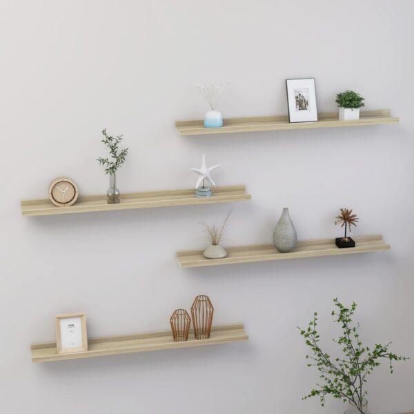 vidaXL Wall Shelves 4 pcs Sonoma Oak 31.5"x3.5"x1.2"