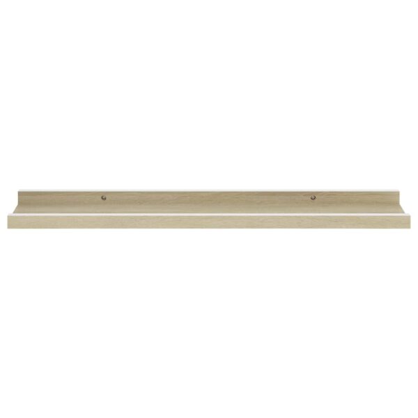 vidaXL Wall Shelves 2 pcs White and Sonoma Oak 23.6"x3.5"x1.2" - Image 5