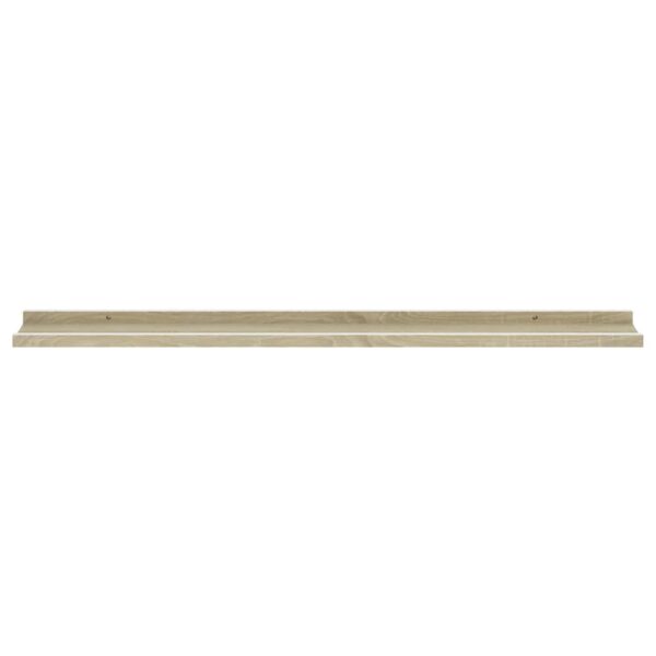 vidaXL Wall Shelves 2 pcs White and Sonoma Oak 39.4"x3.5"x1.2" - Image 5