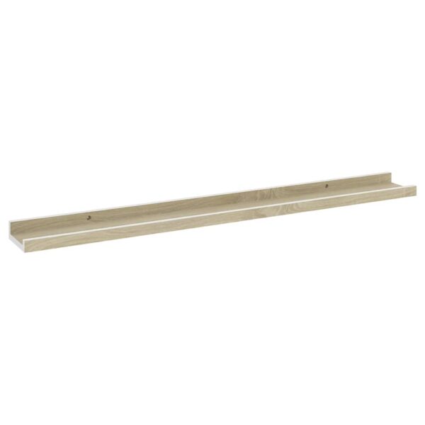 vidaXL Wall Shelves 4 pcs White and Sonoma Oak 31.5"x3.5"x1.2" - Image 4