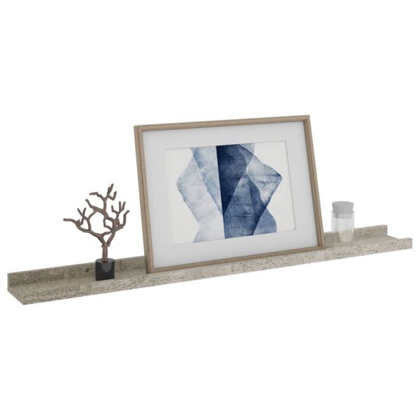 vidaXL Wall Shelves 2 pcs Concrete Gray 31.5"x3.5"x1.2" - Image 3