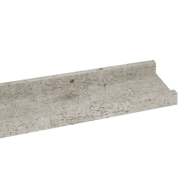 vidaXL Wall Shelves 2 pcs Concrete Gray 31.5"x3.5"x1.2" - Image 7