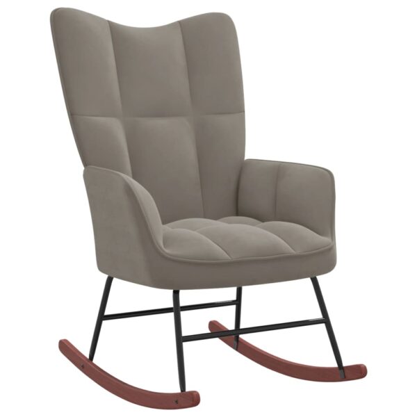 vidaXL Rocking Chair Light Gray Velvet