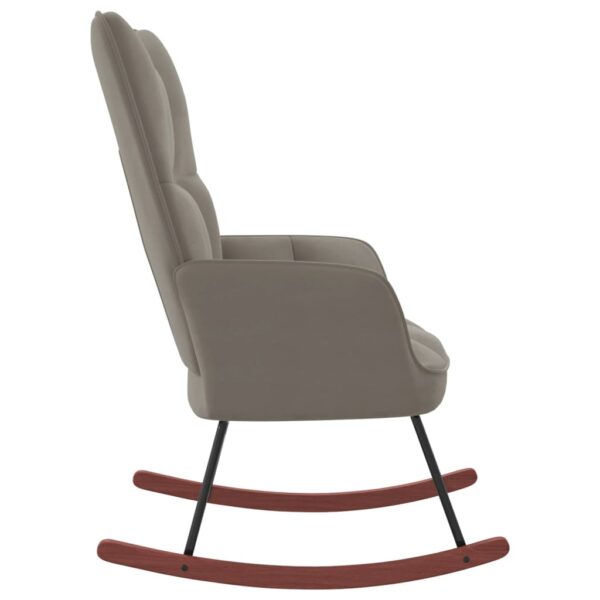 vidaXL Rocking Chair Light Gray Velvet - Image 3