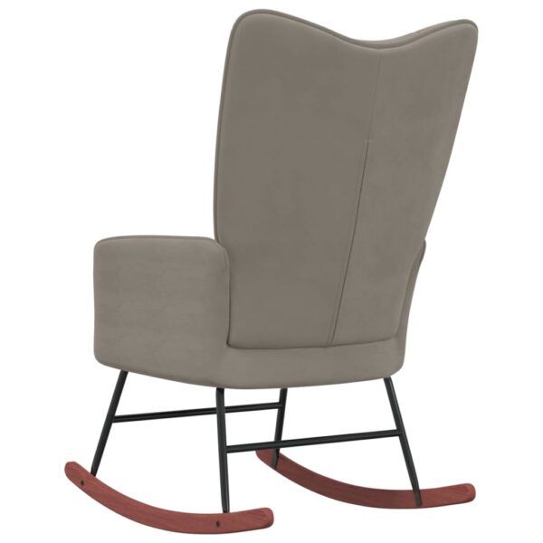 vidaXL Rocking Chair Light Gray Velvet - Image 4