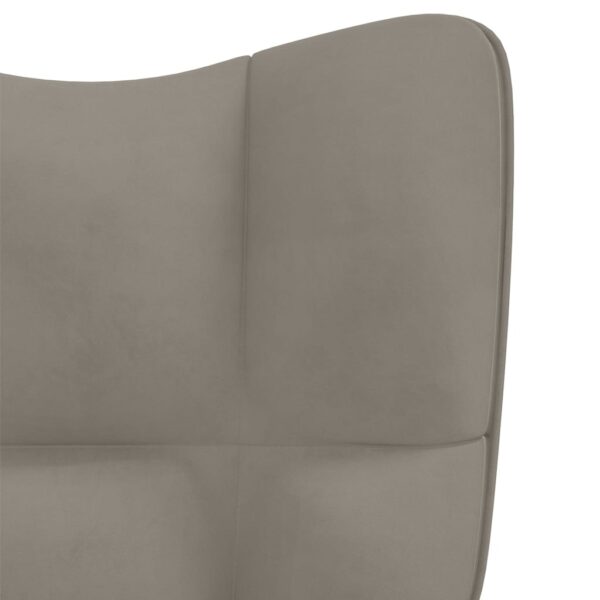 vidaXL Rocking Chair Light Gray Velvet - Image 5