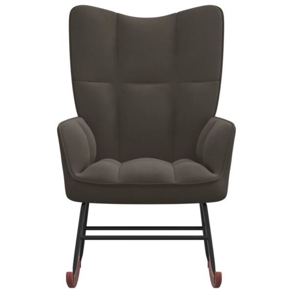 vidaXL Rocking Chair Dark Gray Velvet - Image 2