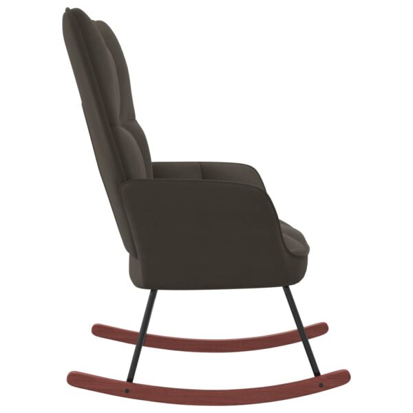 vidaXL Rocking Chair Dark Gray Velvet - Image 3