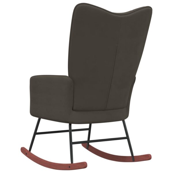 vidaXL Rocking Chair Dark Gray Velvet - Image 4