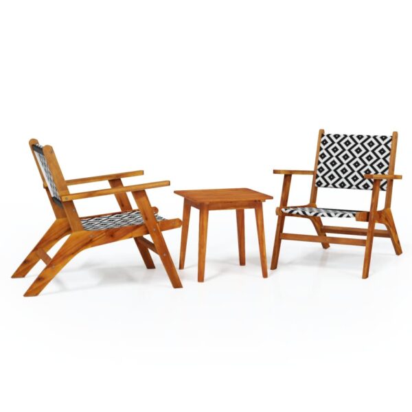 vidaXL 3 Piece Bistro Set Solid Acacia Wood - Image 2