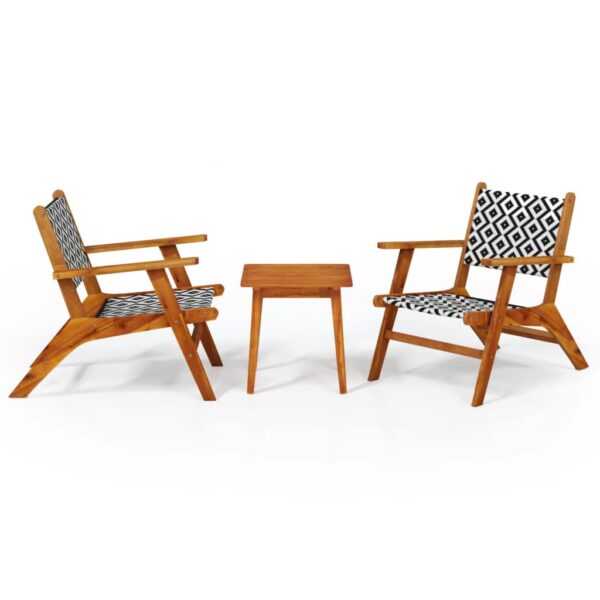 vidaXL 3 Piece Bistro Set Solid Acacia Wood - Image 3