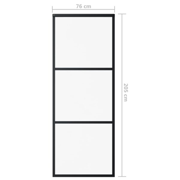 vidaXL Sliding Door ESG Glass and Aluminum 29.9"x80.7" Black - Image 5