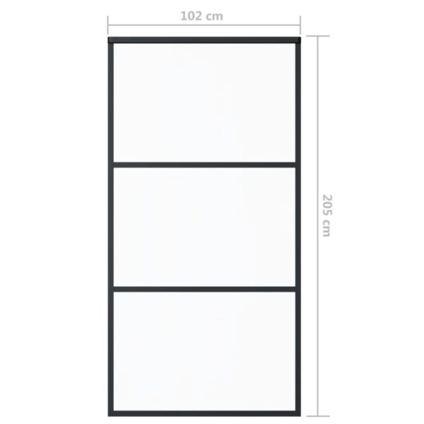 vidaXL Sliding Door ESG Glass and Aluminum 40.2"x80.7" Black - Image 5