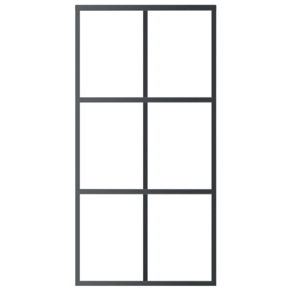 vidaXL Sliding Door ESG Glass and Aluminum 40.2"x80.7" Black - Image 3