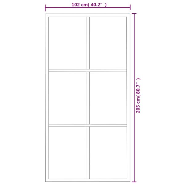 vidaXL Sliding Door ESG Glass and Aluminum 40.2"x80.7" Black - Image 6