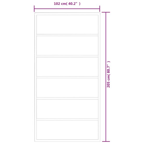 vidaXL Sliding Door ESG Glass and Aluminum 40.2"x80.7" Black - Image 6