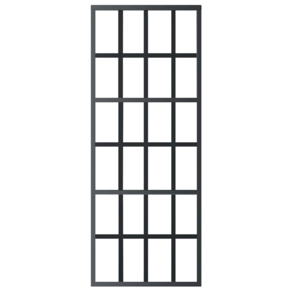 vidaXL Sliding Door ESG Glass and Aluminum 29.9"x80.7" Black - Image 3