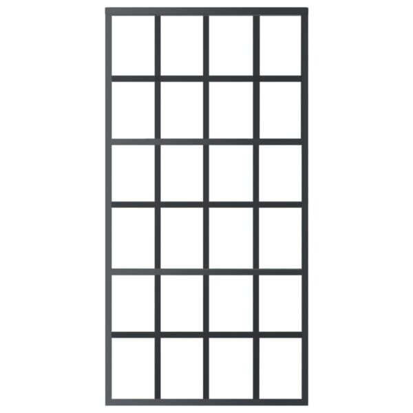 vidaXL Sliding Door ESG Glass and Aluminum 40.2"x80.7" Black - Image 3