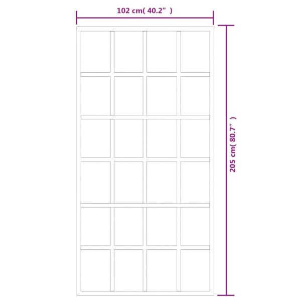 vidaXL Sliding Door ESG Glass and Aluminum 40.2"x80.7" Black - Image 6