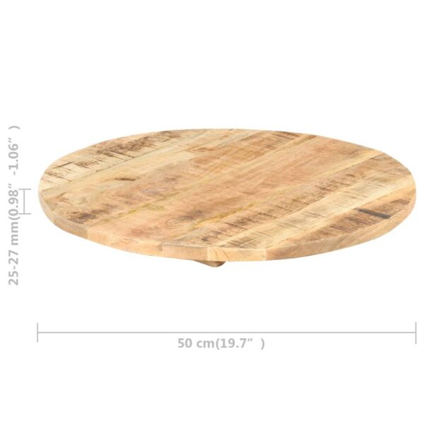 vidaXL Table Top Ã˜19.7"x(0.98"-1.06") Solid Mango Wood - Image 4