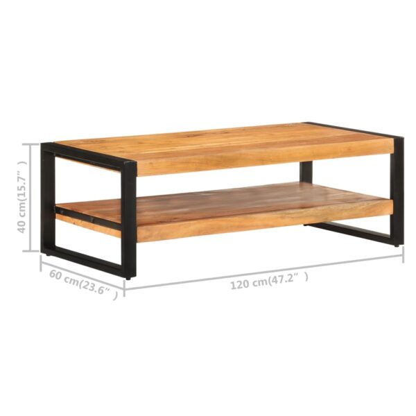 vidaXL Coffee Table 47.2"x23.6"x15.7" Solid Acacia Wood - Image 5