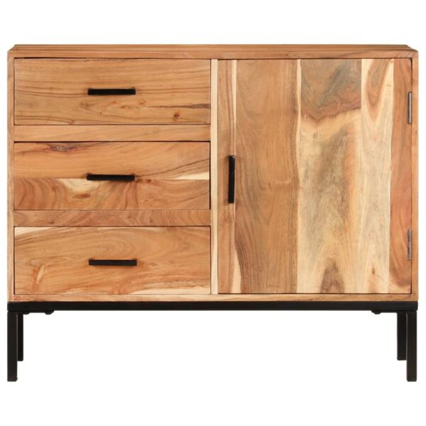 vidaXL Sideboard 34.6"x11.8"x28.7" Solid Acacia Wood - Image 2