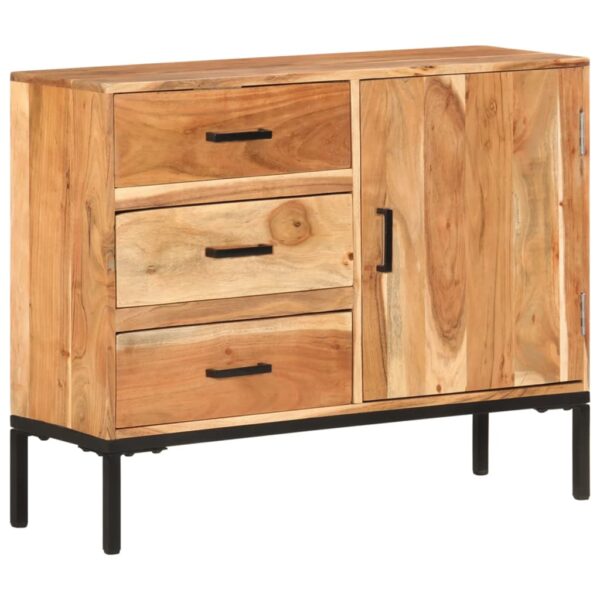 vidaXL Sideboard 34.6"x11.8"x28.7" Solid Acacia Wood - Image 11