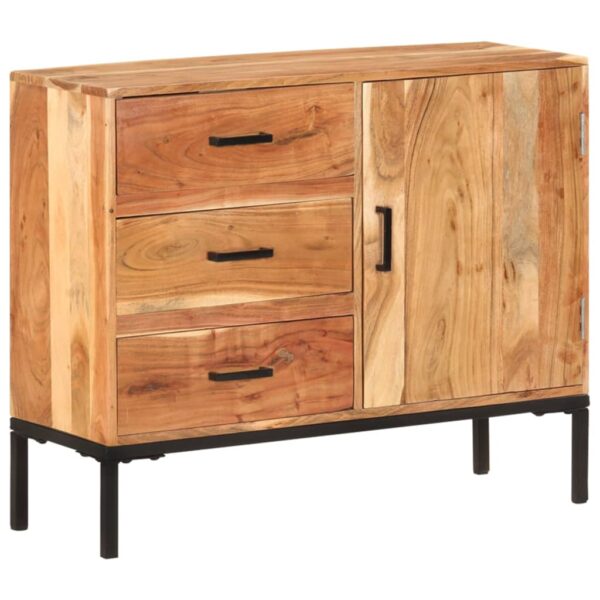 vidaXL Sideboard 34.6"x11.8"x28.7" Solid Acacia Wood - Image 12