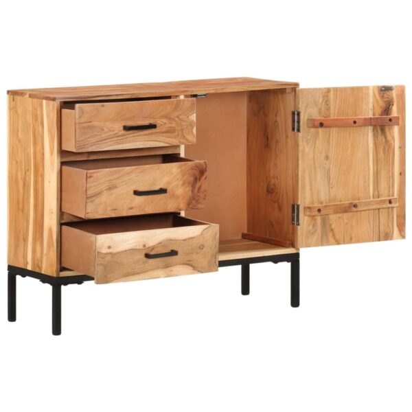 vidaXL Sideboard 34.6"x11.8"x28.7" Solid Acacia Wood - Image 3