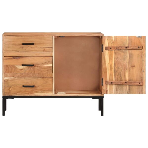 vidaXL Sideboard 34.6"x11.8"x28.7" Solid Acacia Wood - Image 4