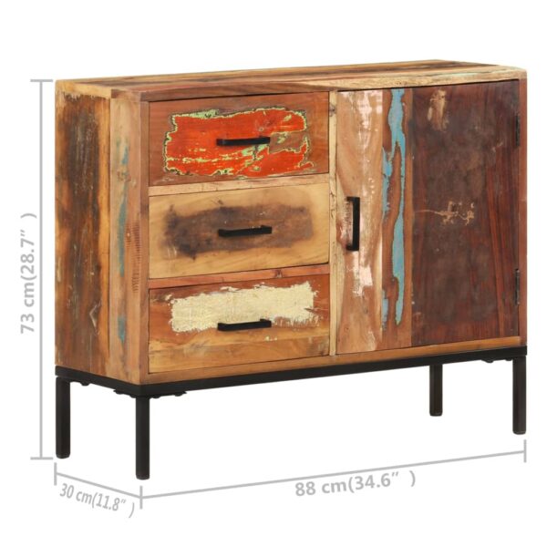 vidaXL Sideboard 34.6"x11.8"x28.7" Solid Reclaimed Wood - Image 9