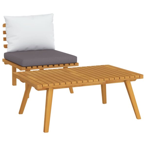 vidaXL 2 Piece Patio Lounge Set with Cushions Solid Acacia Wood - Image 2