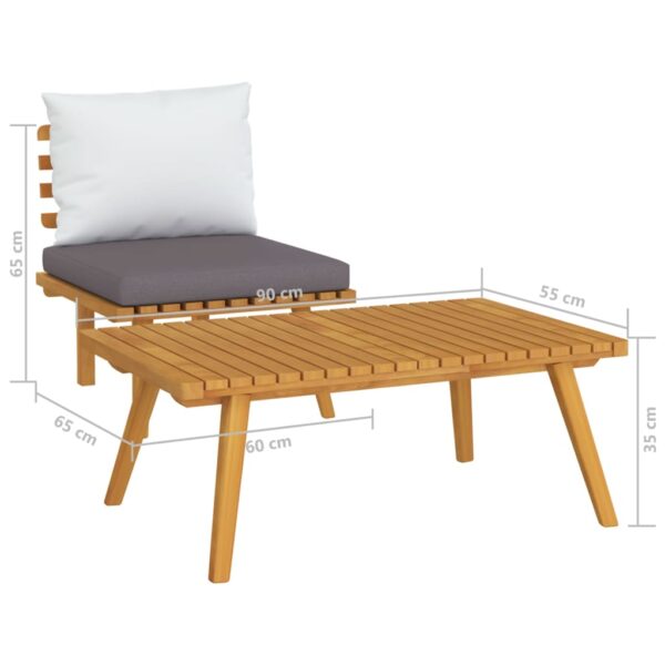 vidaXL 2 Piece Patio Lounge Set with Cushions Solid Acacia Wood - Image 7