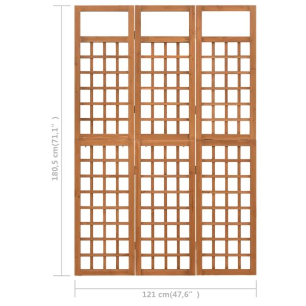 vidaXL 3-Panel Room Divider/Trellis Solid Fir Wood 47.6"x71.1" - Image 7