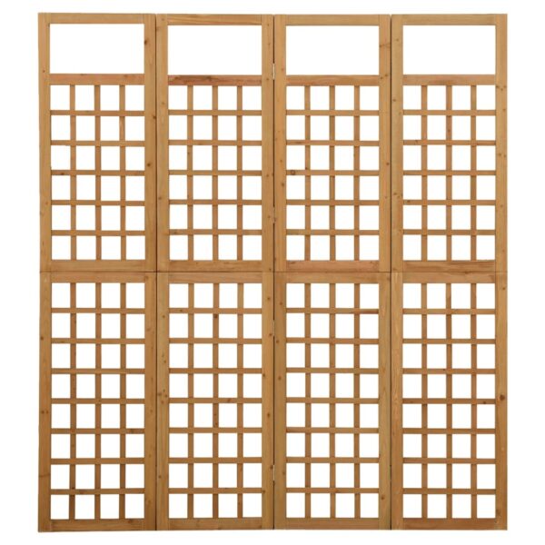 vidaXL 4-Panel Room Divider/Trellis Solid Fir Wood 63.4"x70.9" - Image 2