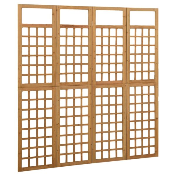 vidaXL 4-Panel Room Divider/Trellis Solid Fir Wood 63.4"x70.9" - Image 3