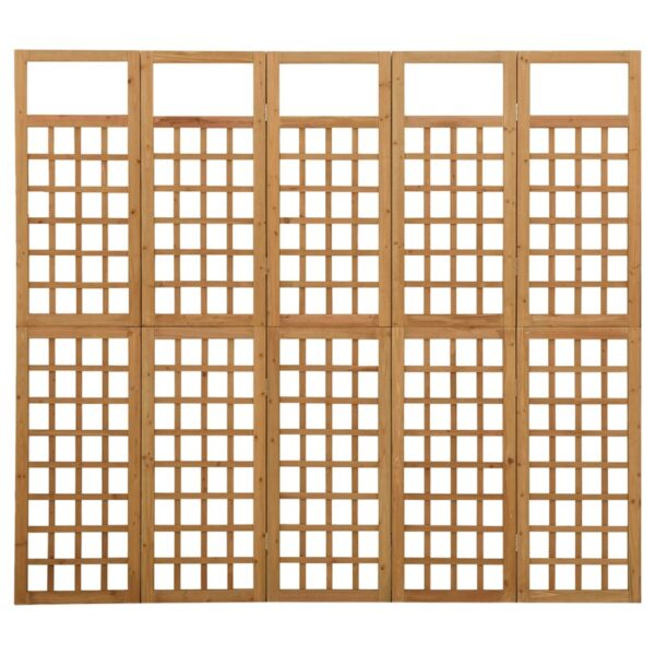 vidaXL 5-Panel Room Divider/Trellis Solid Fir Wood 79.3"x70.9" - Image 2