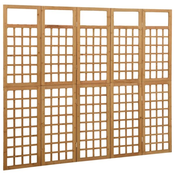 vidaXL 5-Panel Room Divider/Trellis Solid Fir Wood 79.3"x70.9" - Image 3