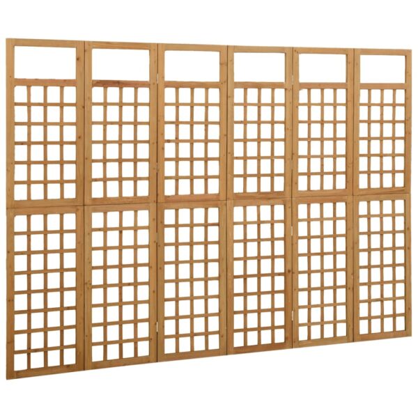 vidaXL 6-Panel Room Divider/Trellis Solid Fir Wood 95.5"x70.9" - Image 3