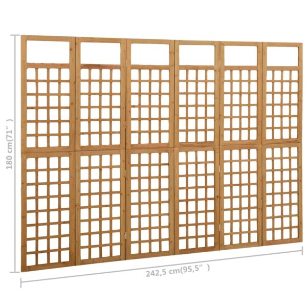 vidaXL 6-Panel Room Divider/Trellis Solid Fir Wood 95.5"x70.9" - Image 6