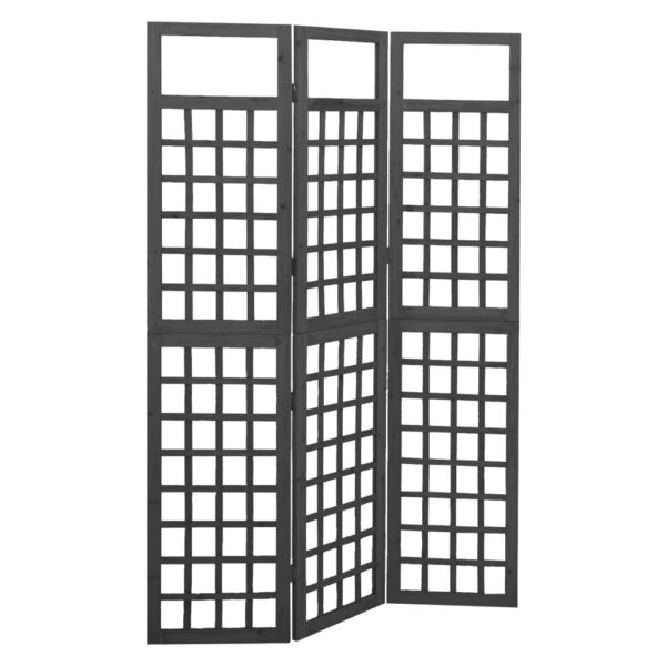 vidaXL 3-Panel Room Divider/Trellis Solid Fir Wood Black 47.6"x70.9"