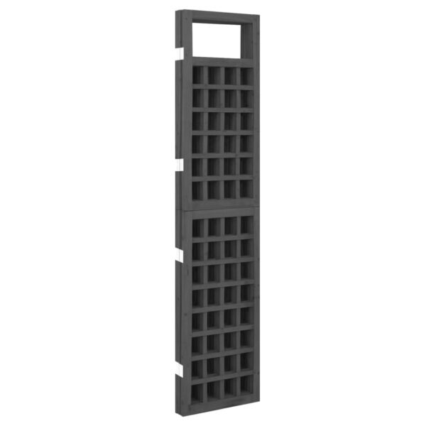 vidaXL 4-Panel Room Divider/Trellis Solid Fir Wood Black 63.4"x70.9" - Image 4