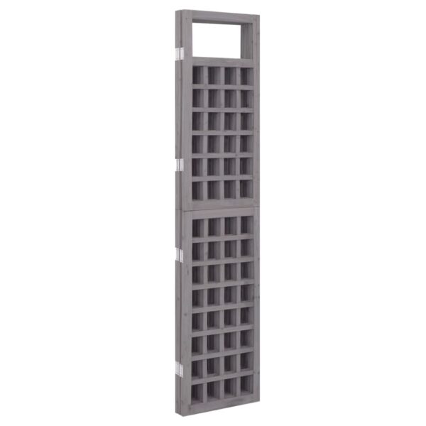 vidaXL 4-Panel Room Divider/Trellis Solid Fir Wood Gray 63.4"x70.9" - Image 4