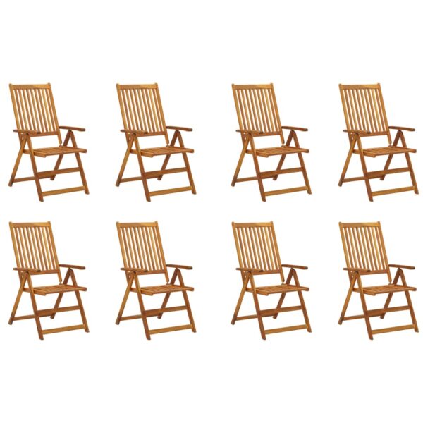 vidaXL Folding Patio Chairs 8 pcs Solid Acacia Wood