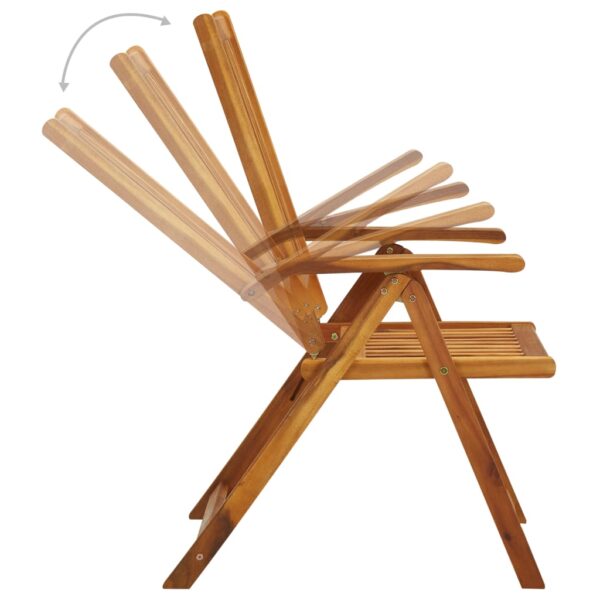 vidaXL Folding Patio Chairs 8 pcs Solid Acacia Wood - Image 4