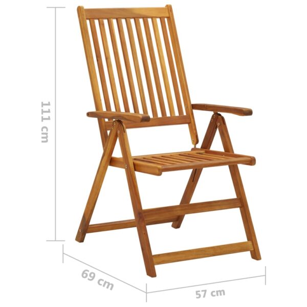 vidaXL Folding Patio Chairs 8 pcs Solid Acacia Wood - Image 5