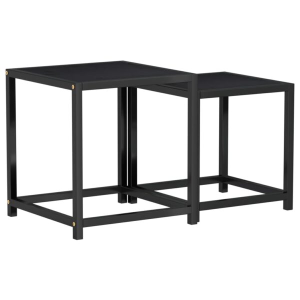 vidaXL Tea Tables 2 pcs MDF Black - Image 2