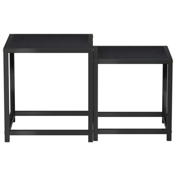 vidaXL Tea Tables 2 pcs MDF Black - Image 3